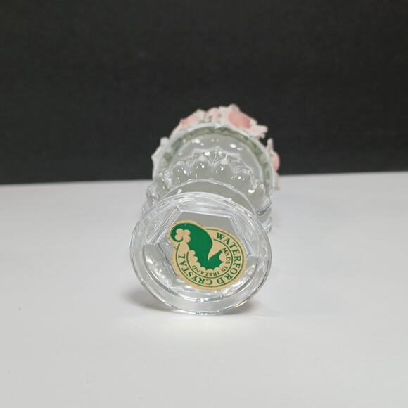 Waterford Crystal Mini Flower Bud Vase with Pink Porcelain Roses, 3" Tall - Picture 5 of 5